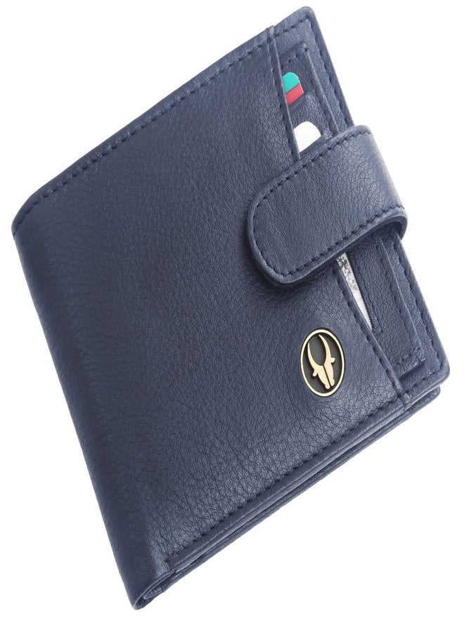 وايلدهورن محفظة جلدية للرجال من وايلد هورن مزودة بتقنية الحماية من تقنية RFID | 8 فتحات للبطاقات | قسمان للنقود | إغلاق بحلقة (أزرق) - Image 2